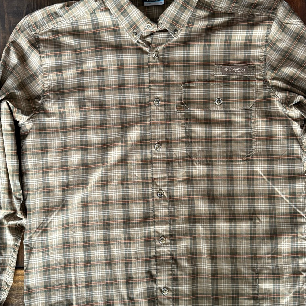 Columbia Men's Plaid Button-Down Shirt - Brown and Tan
